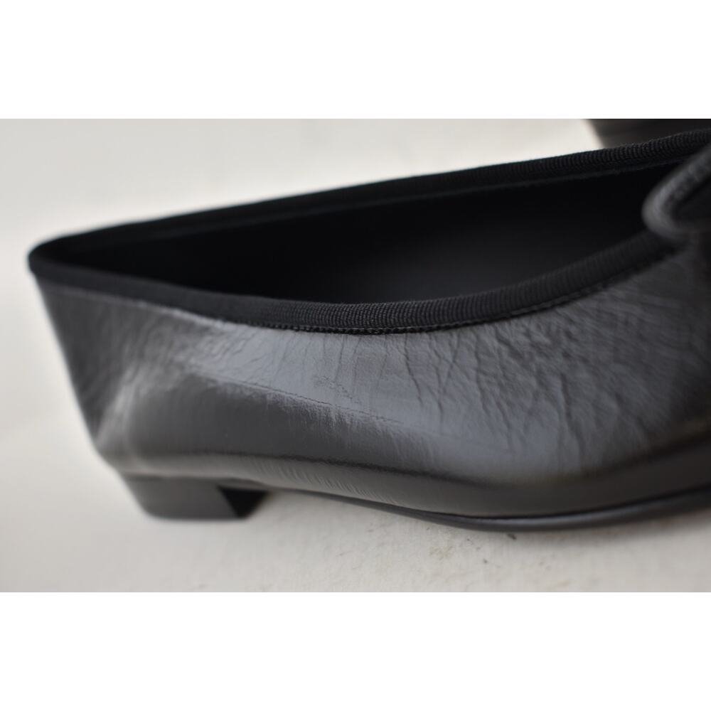 Chanel 26S Black White Crumpled Shiny Lambskin CC Bow Ballet Ballerina Flat 38.5 - Picture 8 of 16